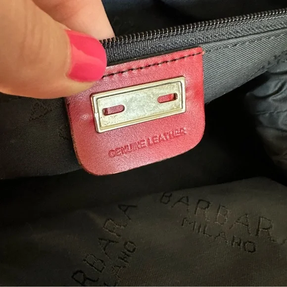 Barbara Milano. Red Leather Handbag. Used - Picture 4 of 10